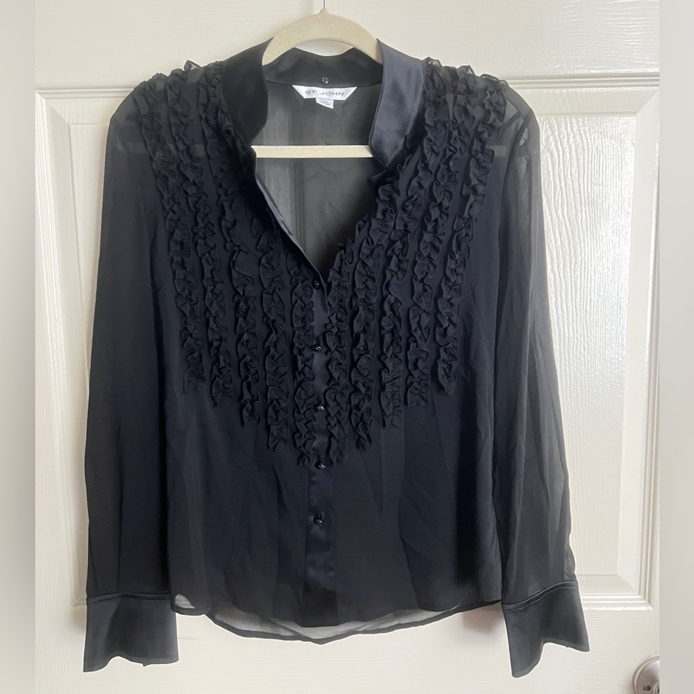 St. John Sheer Silk Blouse